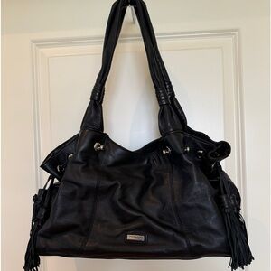 Perlina Black Classic Italian Leather Slouch handbag excellent condition